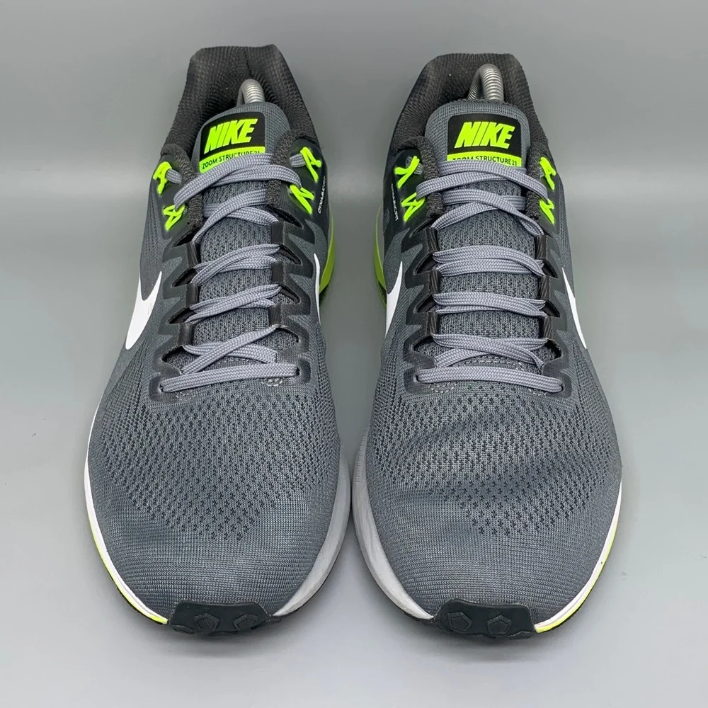 Nike Air‎ Zoom Structure 21 Gray Volt Running Shoes 904700-007 Men’s Sz 10